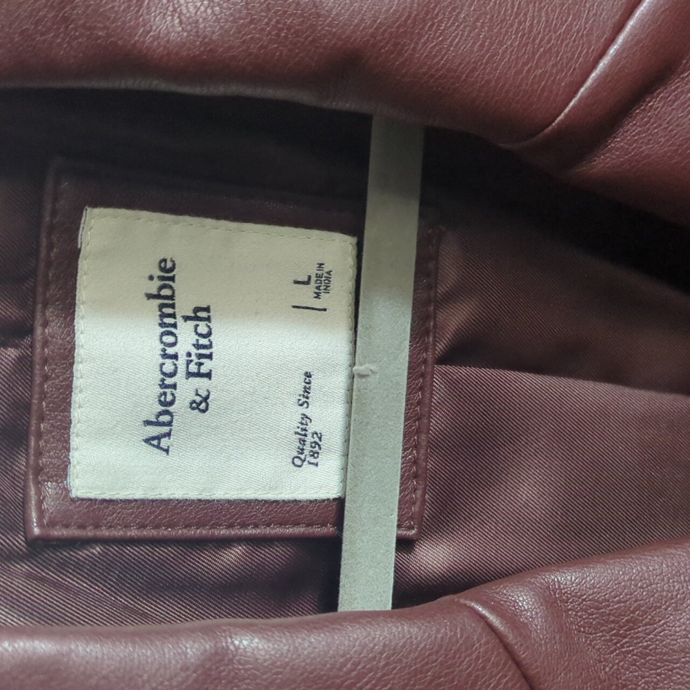 Abercrombie & Fitch Women's Brown Vegan Leather Blazer - Picture 2 of 3